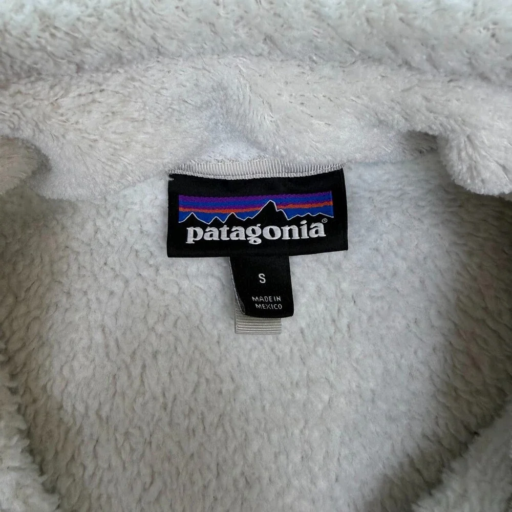 Patagonia Women's Snap-T Re-Tool 1/4 Zip Pullover Fleece Cream Ivory Size Small - Picture 3 of 6